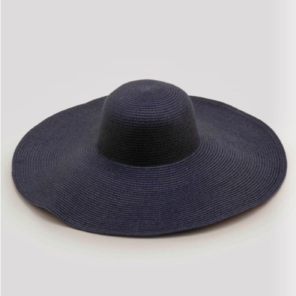 NWT Boden Floppy Sun Woven Wide Brim Hat in Navy Blue